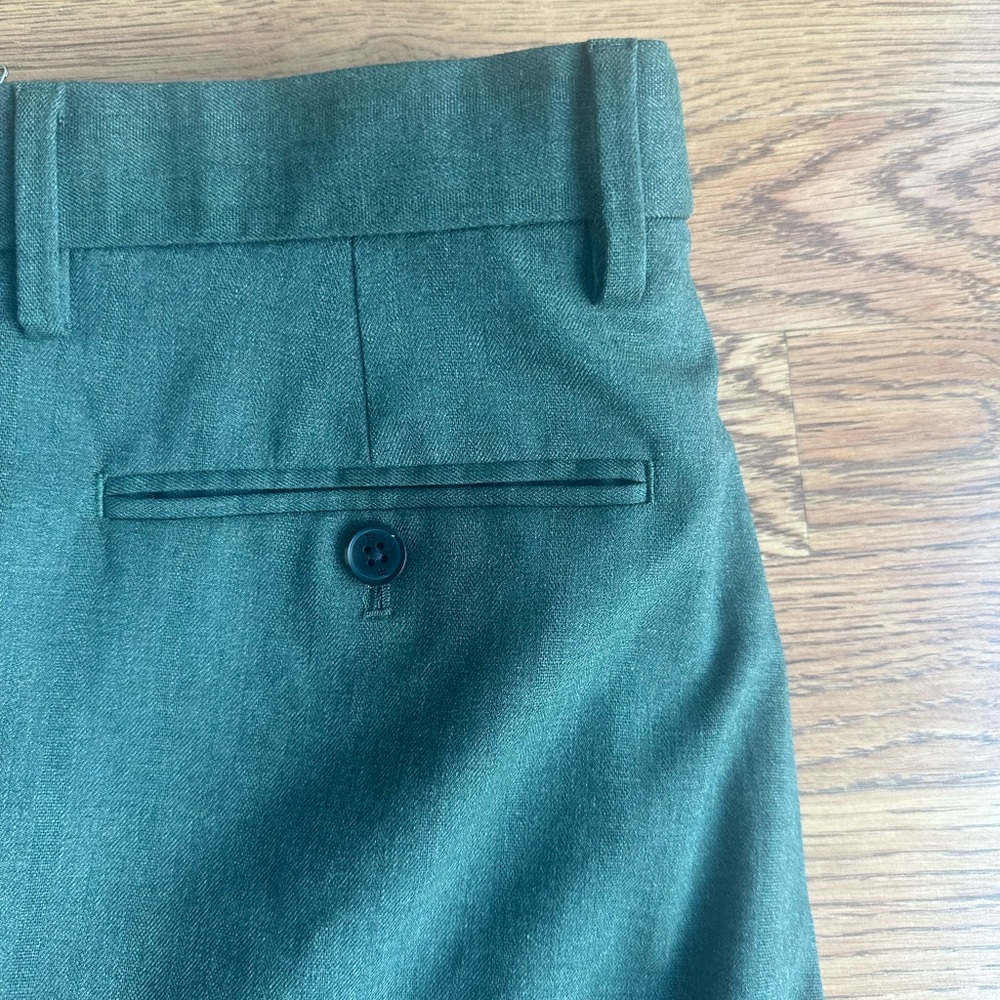 Olive Herringbone dress pants
